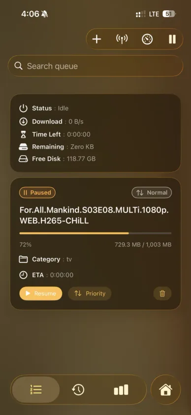 Helmarr download queue