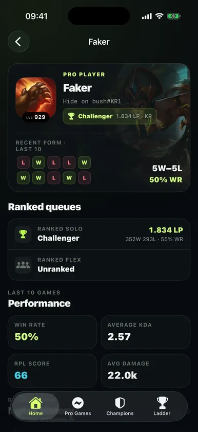 rpl.gg iOS player profile
